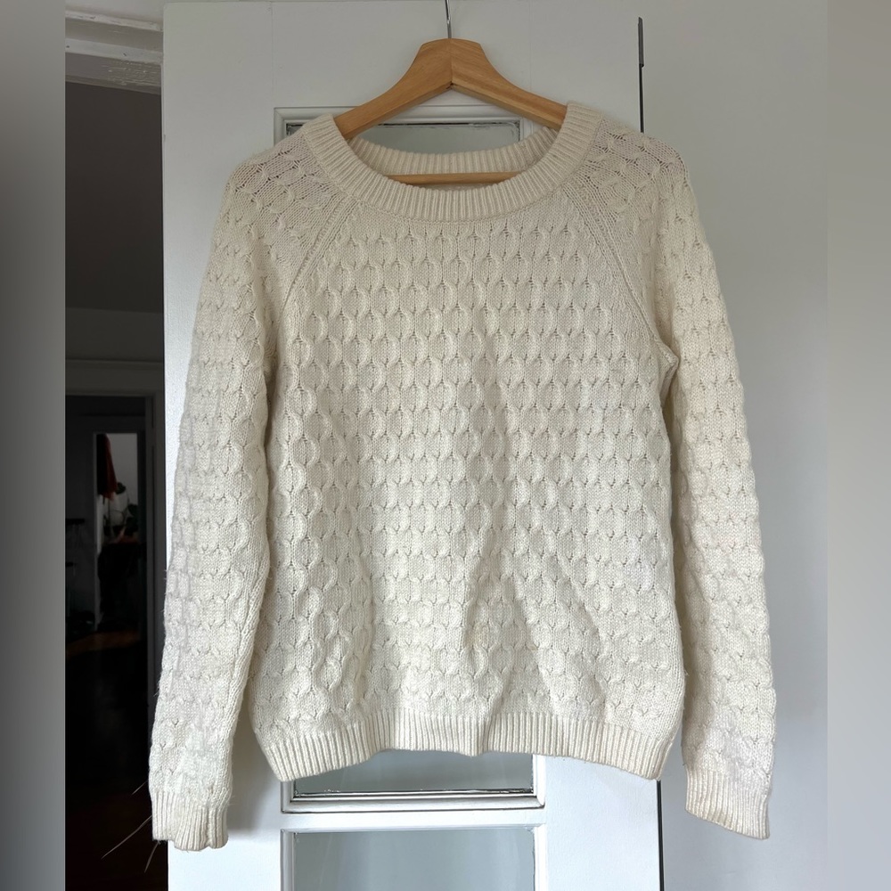 Cream colored cable knit sweater - size small